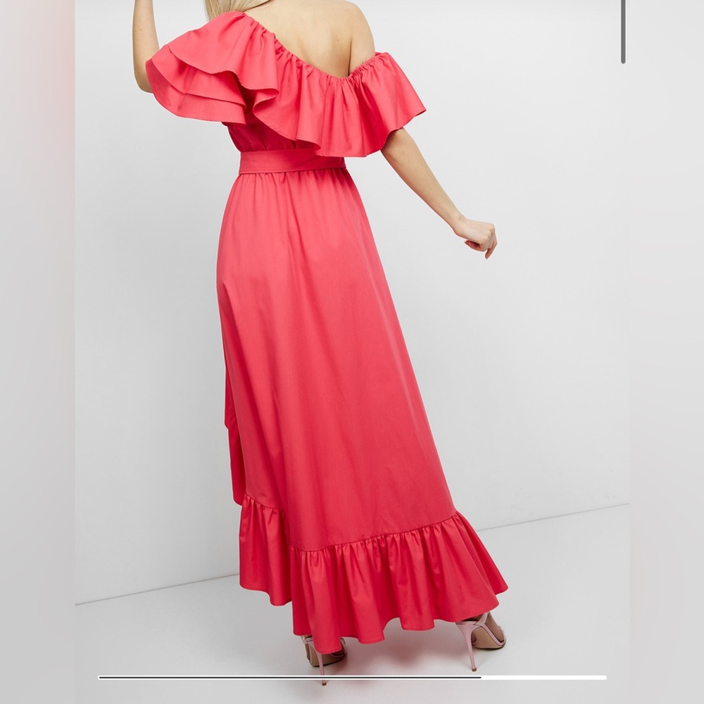 Andre Tan Designer Women's small high low elegant flowy feminine pink dress nwot - Picture 2 of 16